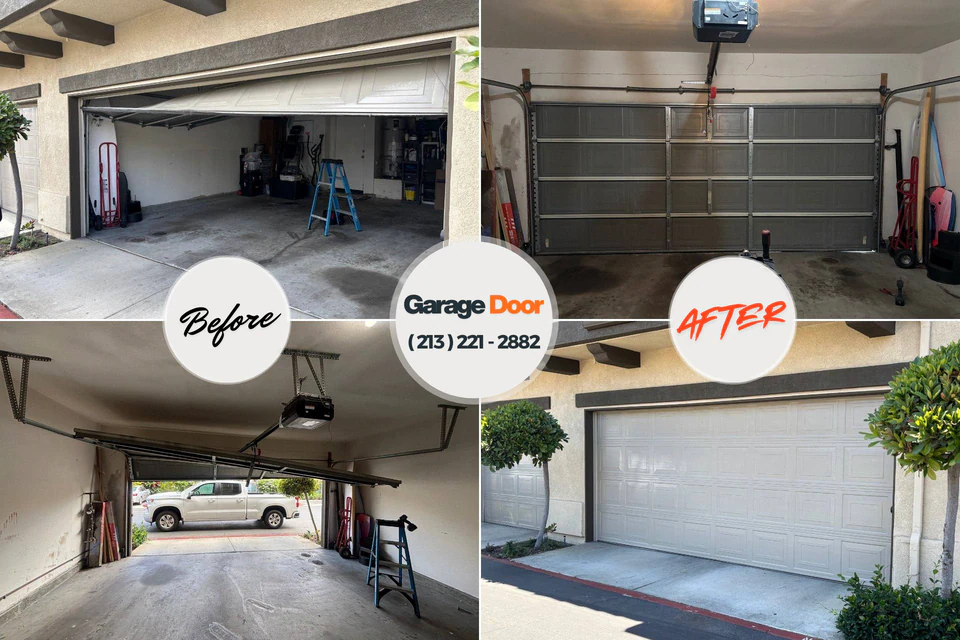 Before and after: garage door repair Newmanstown, PA